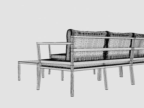 Gothenburg sofa set 3D Model