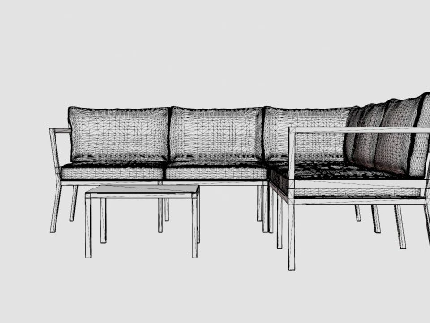 Gothenburg sofa set 3D Model