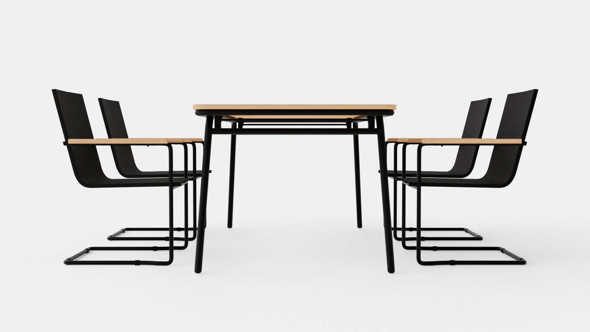 Hono dining set 3D Model .c4d .max .obj .3ds .fbx .stl .blend 
