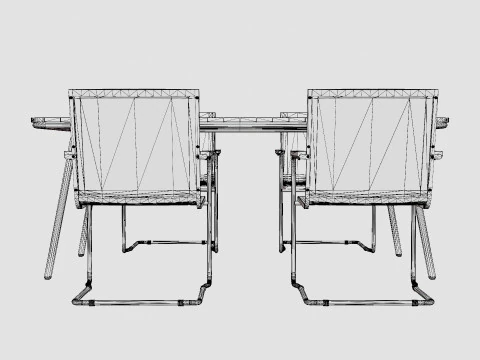 Hono dining set 3D Model