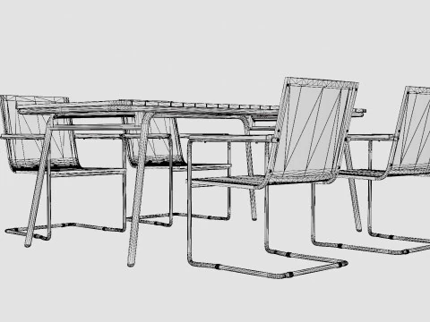 Hono dining set 3D Model