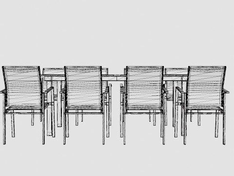 Seattle dining set 3D मॉडल