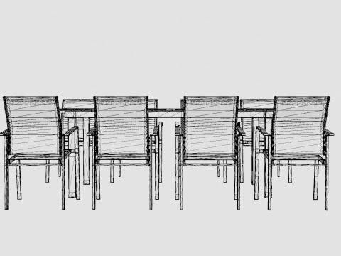 Seattle dining set 3D Model
