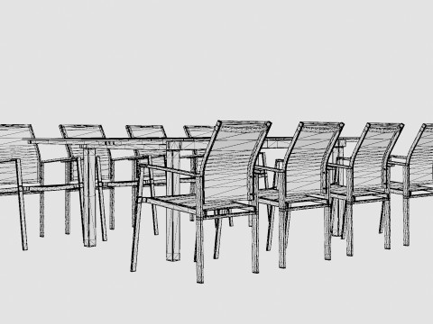 Seattle dining set 3D मॉडल