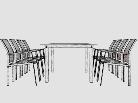 Seattle dining set 3D Model