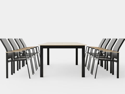 Seattle dining set Model 3D