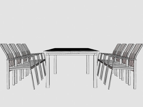 Seattle dining set 3D 모델