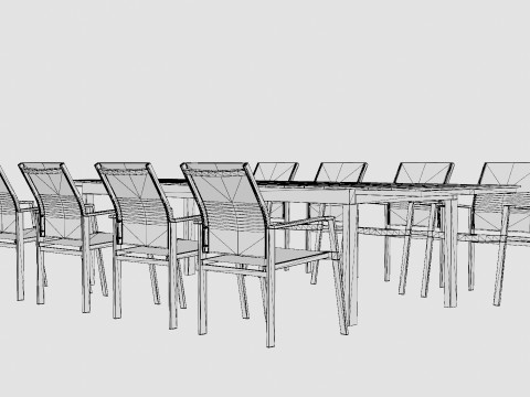 Seattle dining set 3D 모델