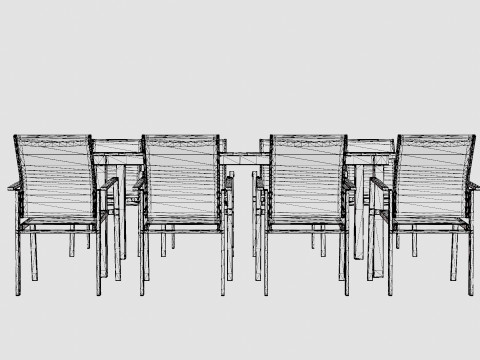 Seattle dining set 3D-Modell