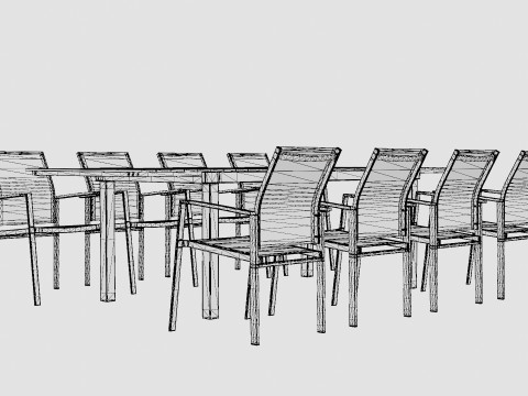 Seattle dining set 3D-Modell