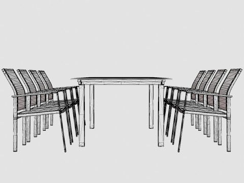 Seattle dining set 3D-Modell