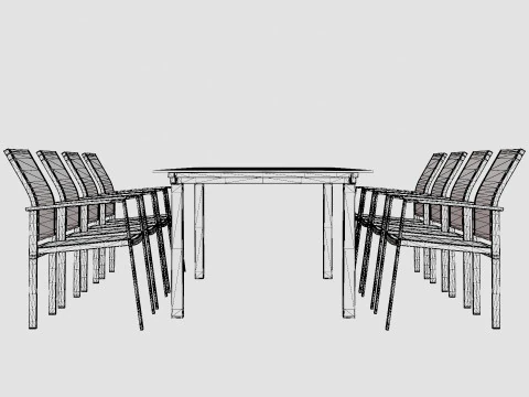 Seattle dining set 3D Model