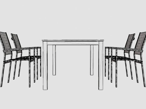 Conjunto de jantar duplo Modelo 3D