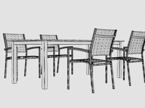Twin dining set 3D Model
