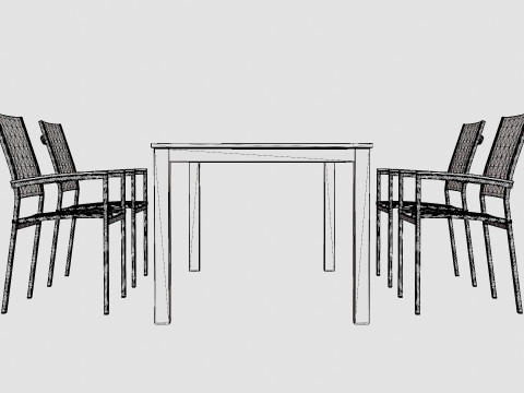 Twin dining set 3D Model