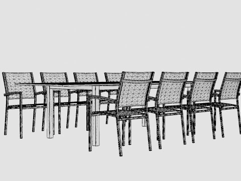 Twin dining set 3D Model
