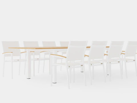 Ensemble de salle &agrave; manger double Modèle 3D