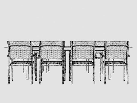 Ensemble de salle &agrave; manger double Modèle 3D