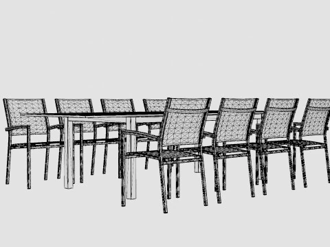 Ensemble de salle &agrave; manger double Modèle 3D