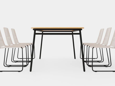 Björko und Hono Esszimmerset 3D Modell