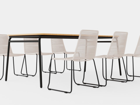 Bjorko and Hono dining set 3D मॉडल
