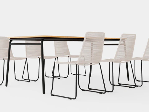 Bjorko and Hono dining set 3D Model