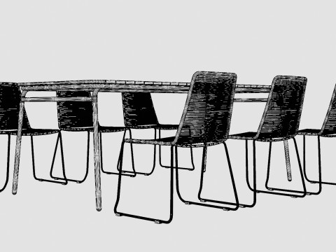 Bjorko and Hono dining set 3D मॉडल