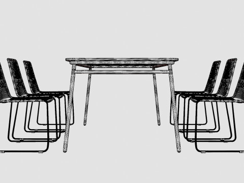 Bjorko and Hono dining set 3D मॉडल