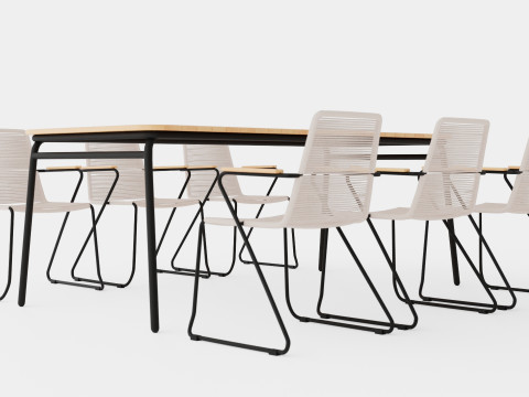 Bjorko and Hono dining set 3D मॉडल