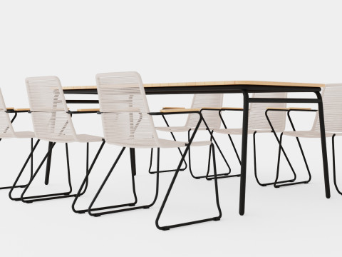 Bjorko and Hono dining set 3D मॉडल