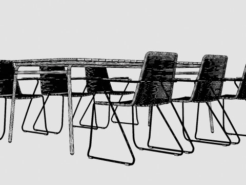 Bjorko and Hono dining set 3D मॉडल