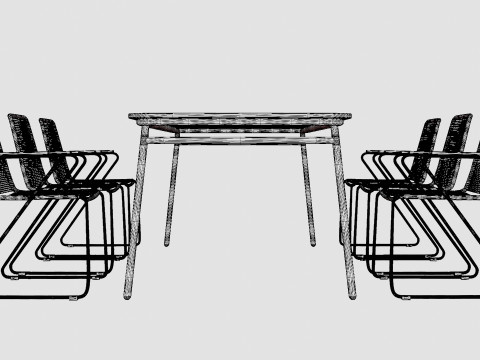 Bjorko and Hono dining set 3D मॉडल