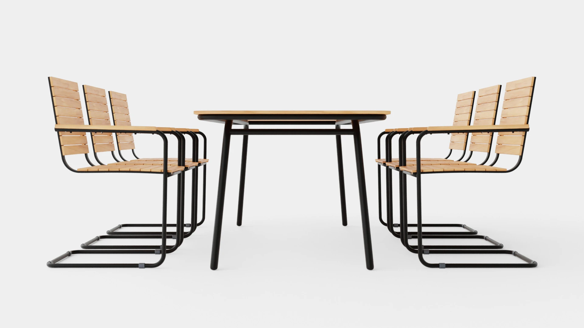 Malo and Hono dining set 3D Model .c4d .max .obj .3ds .fbx .stl .blend 