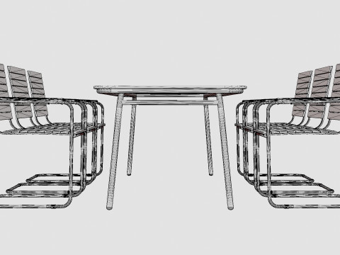 Malo and Hono dining set Modelo 3D