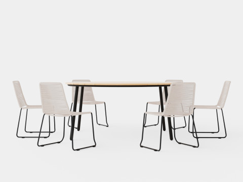 Bjorko and Reso dining set 3D 모델