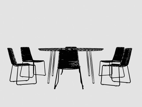 Bjorko and Reso dining set 3D 모델