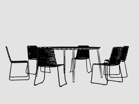 Bjorko and Reso dining set 3D Model