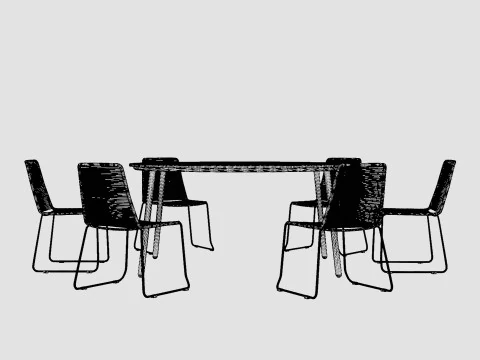 Bjorko and Reso dining set 3D Model
