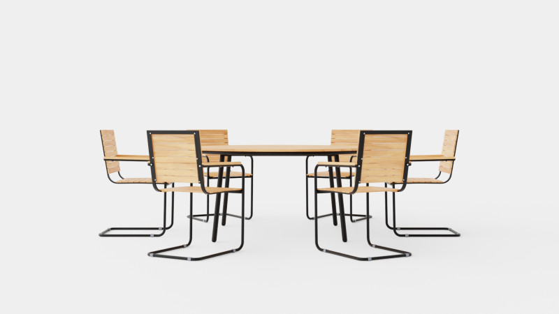 Malo and Reso dining set Modelo 3D .c4d .max .obj .3ds .fbx .stl .blend