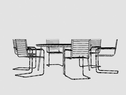 Malo and Reso dining set Model 3D