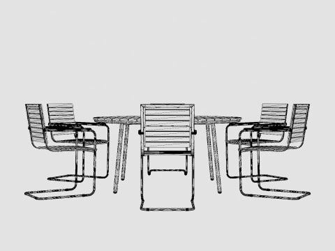 Malo and Reso dining set 3D Model