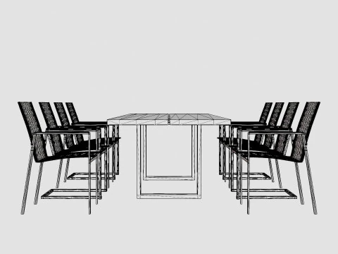 Gaunt dining set 3D Model