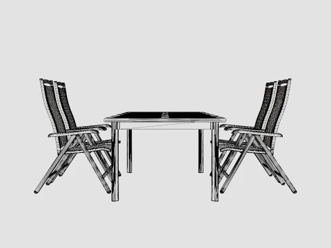 Nice dining set 3D Model