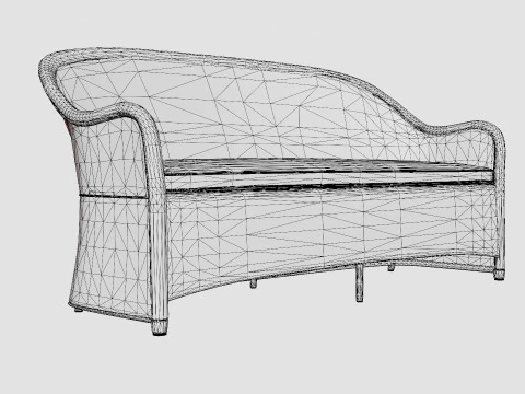 Roma 3-seater sofa 3D Model