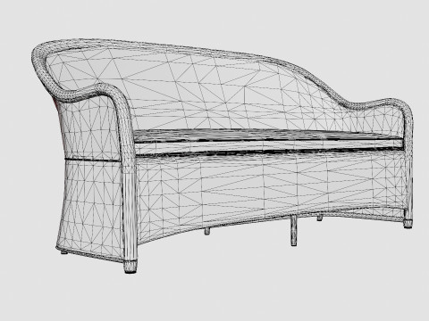 Roma 3-seater sofa 3D Model