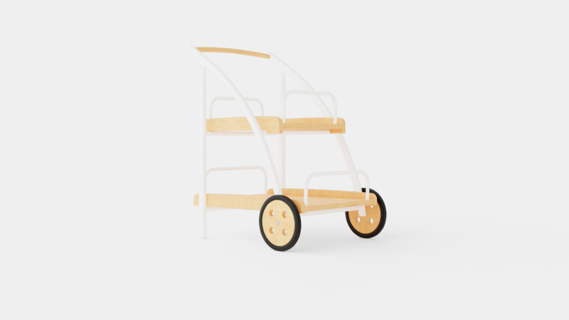 Nice serving cart 3D Model .c4d .max .obj .3ds .fbx .stl .blend 