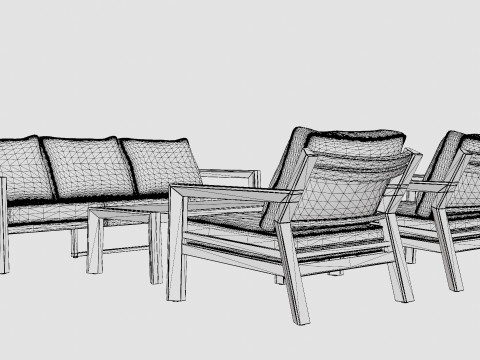 Lycke sofa set 3D Modell