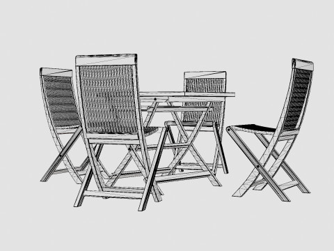 Viken dining set 3D 모델