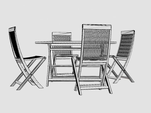 Viken dining set 3D Model
