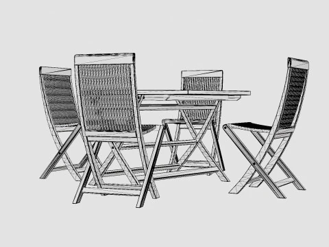 Viken dining set 3D Model